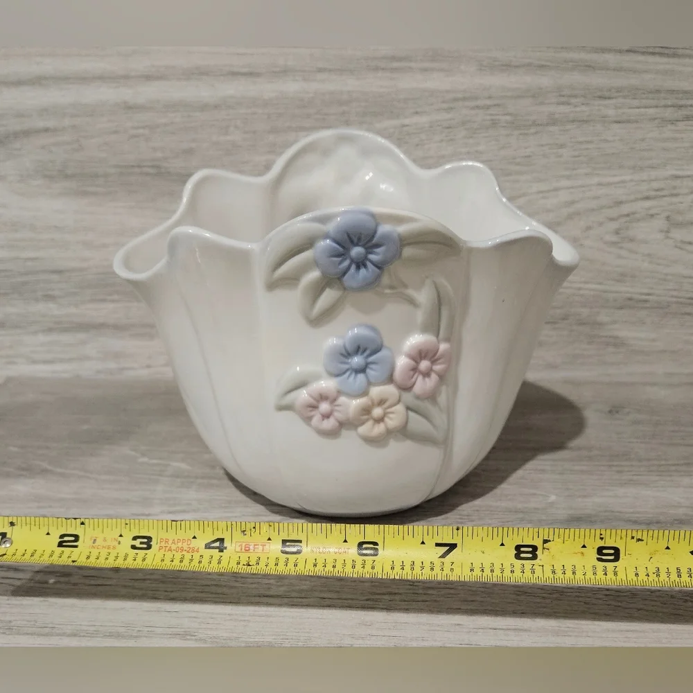 Vintage FTD Pastel Floral Vase/Planter 1992 